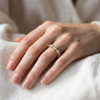 1.00 Carat Pear Shape Lab Grown Diamond 5-Stone Engagement Ring