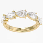 1.00 Carat Pear Shape Lab Grown Diamond 5-Stone Engagement Ring