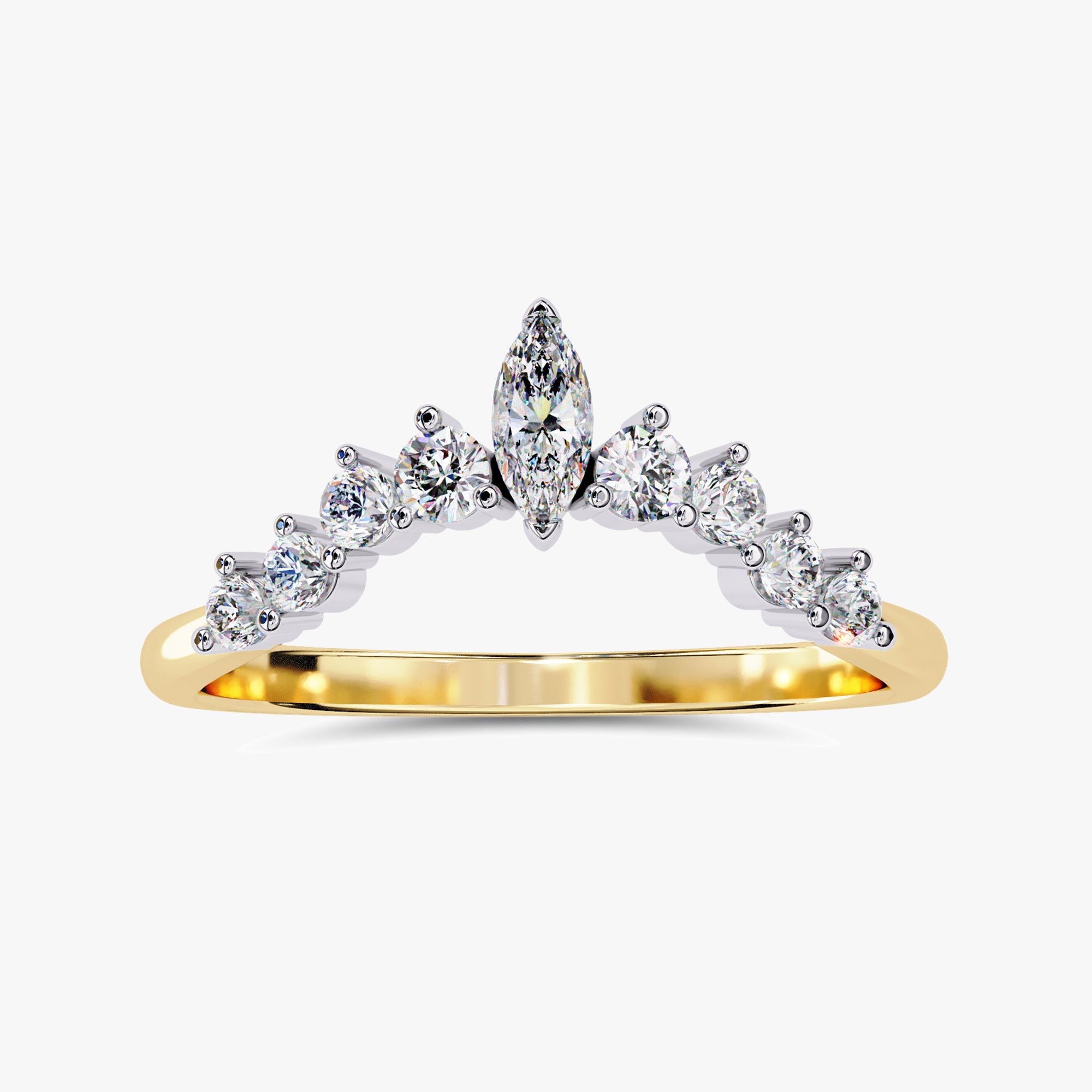 0.40 Carat Marquise and Round Cut Lab Grown Diamond Engagement Ring