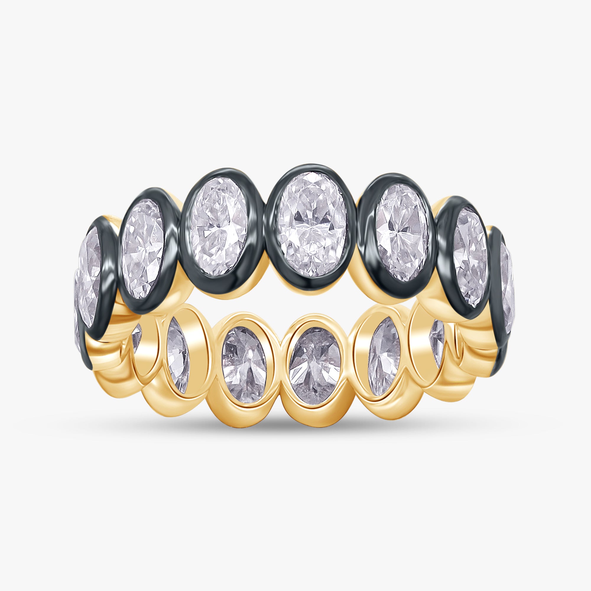 3.00 Carat Oval Cut Lab Grown Diamond Bezel set Full Eternity Ring