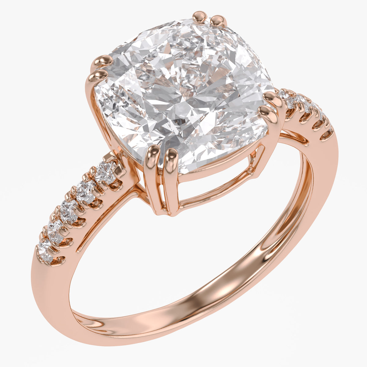 5.80 CTW Lab Grown Diamond Cushion Solitaire Ring