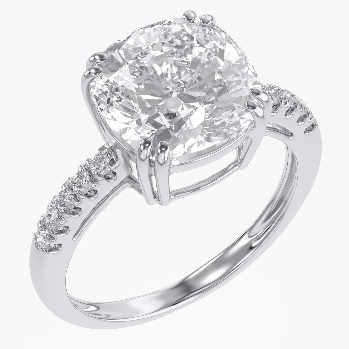 5.80 CTW Lab Grown Diamond Cushion Solitaire Ring