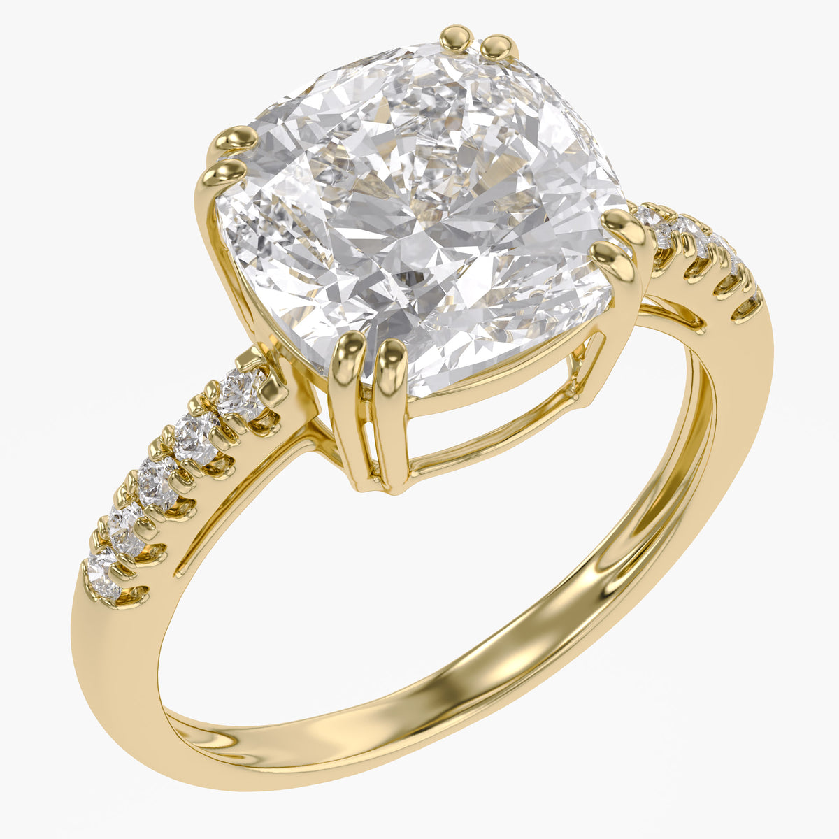 5.80 CTW Lab Grown Diamond Cushion Solitaire Ring