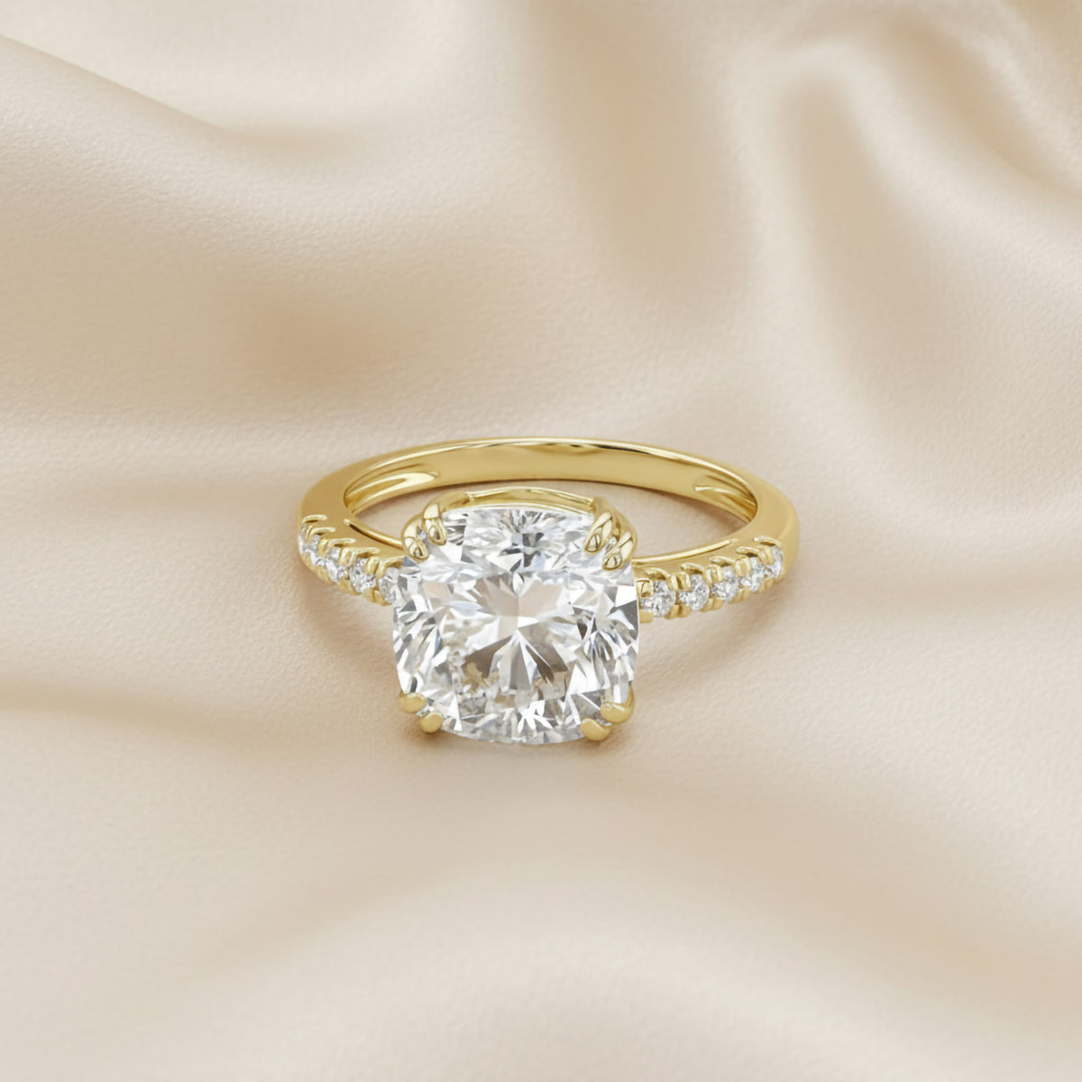 5.80 CTW Lab Grown Diamond Cushion Solitaire Ring
