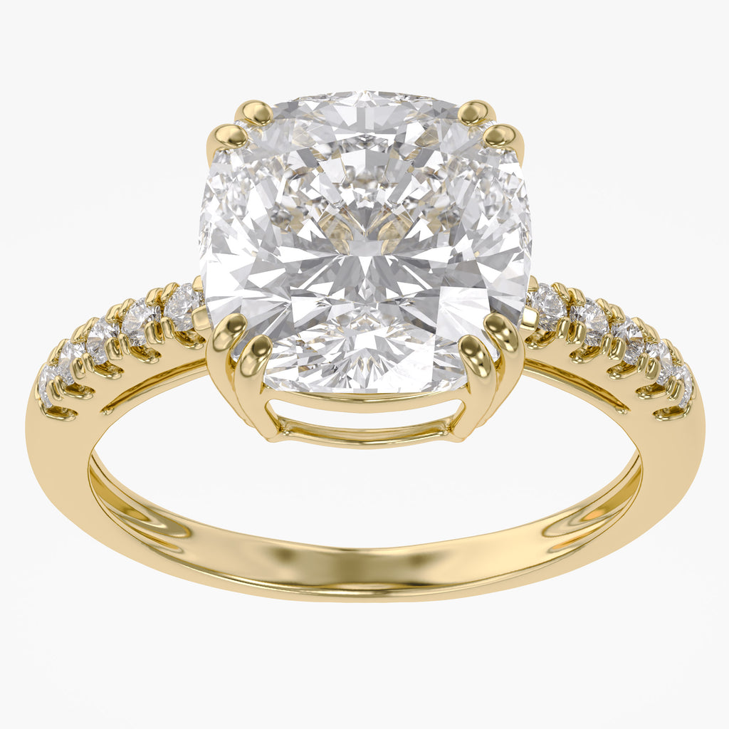5.80 CTW Lab Grown Diamond Cushion Solitaire Ring