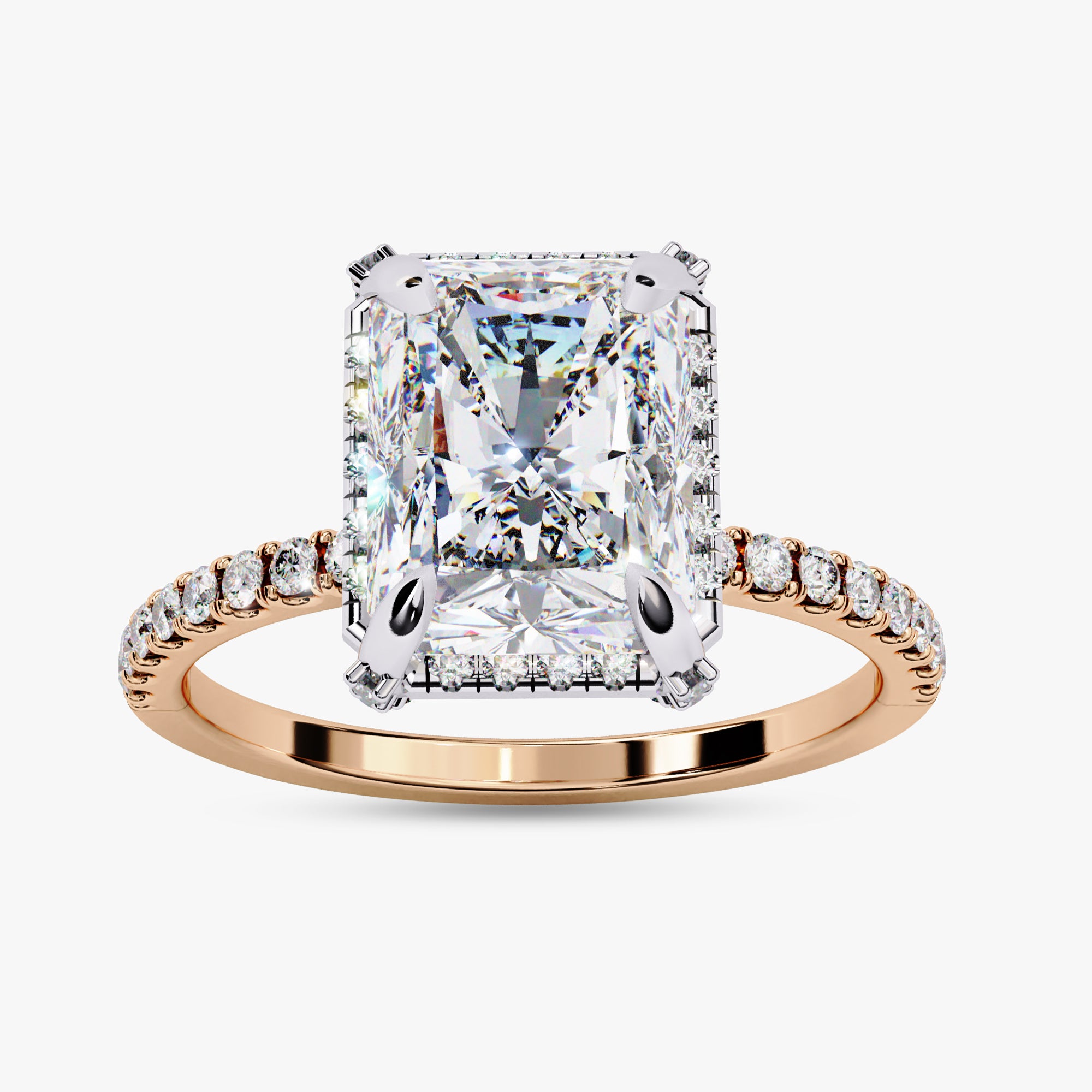 3.40 Carat Radiant Cut Solitaire Lab Grown Diamond Engagement Ring