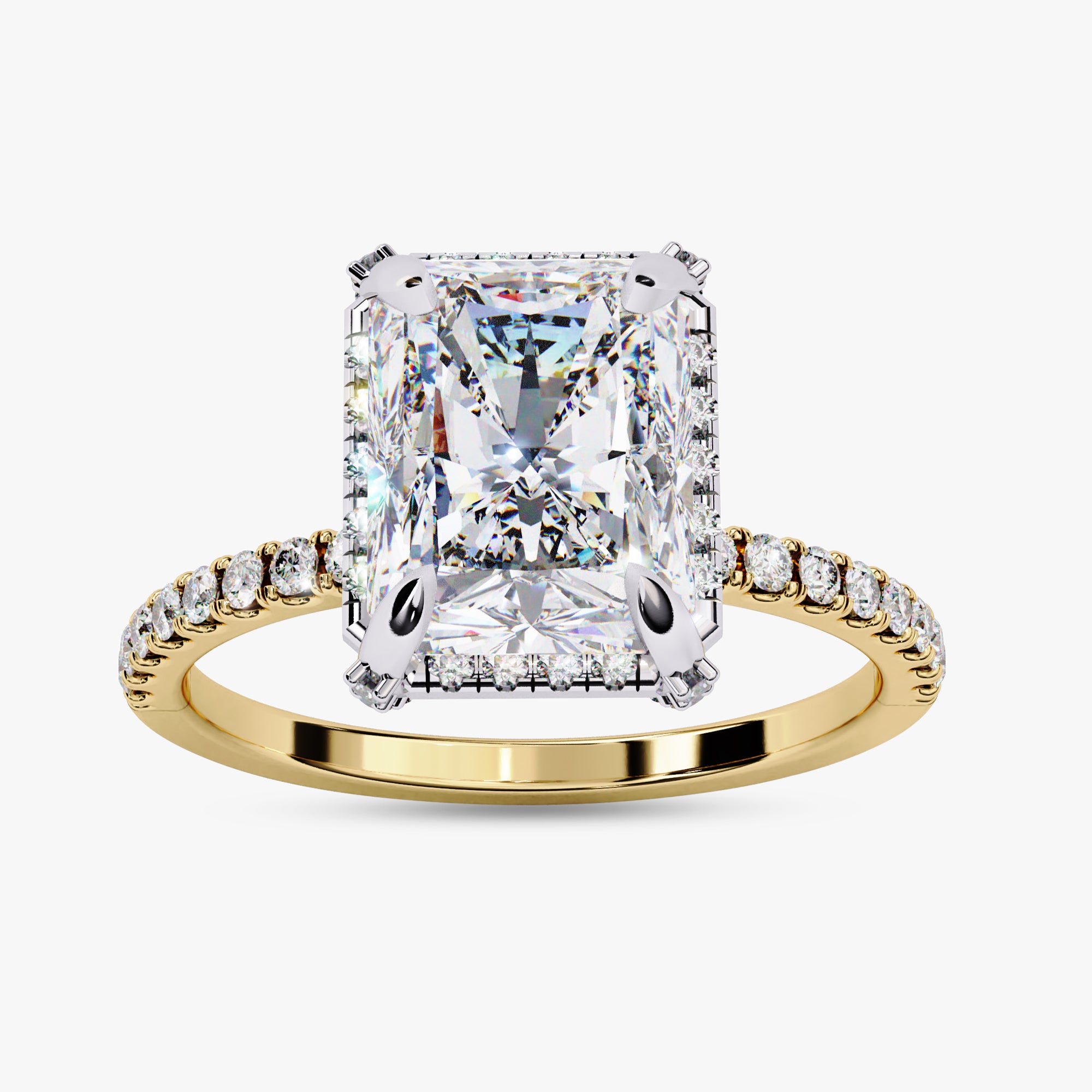3.40 Carat Radiant Cut Solitaire Lab Grown Diamond Engagement Ring
