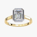 1.30 Carat Max Emerald Cut Bezel Set Lab Grown Diamond Engagement Ring