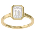 1.30 Carat Max Emerald Cut Bezel Set Lab Grown Diamond Engagement Ring