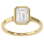 1.30 Carat Max Emerald Cut Bezel Set Lab Grown Diamond Engagement Ring