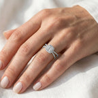 2.25 Carat Kara Cushion Cut Split Shank Halo Lab Grown Diamond Engagement Ring