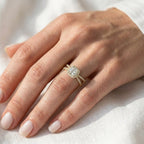 2.25 Carat Kara Cushion Cut Split Shank Halo Lab Grown Diamond Engagement Ring