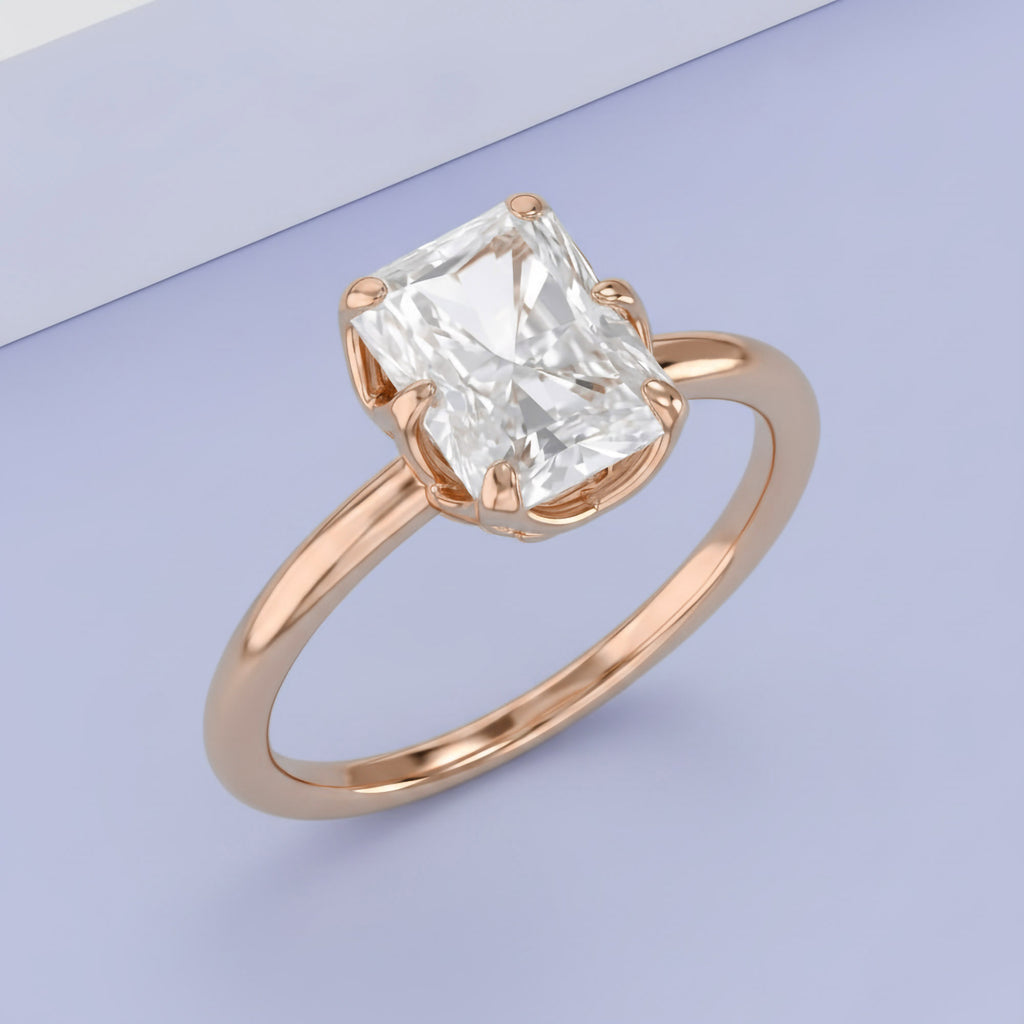 2.55 Carat Auara 6-Prong Radiant Cut Lab Grown Diamond Engagement Ring