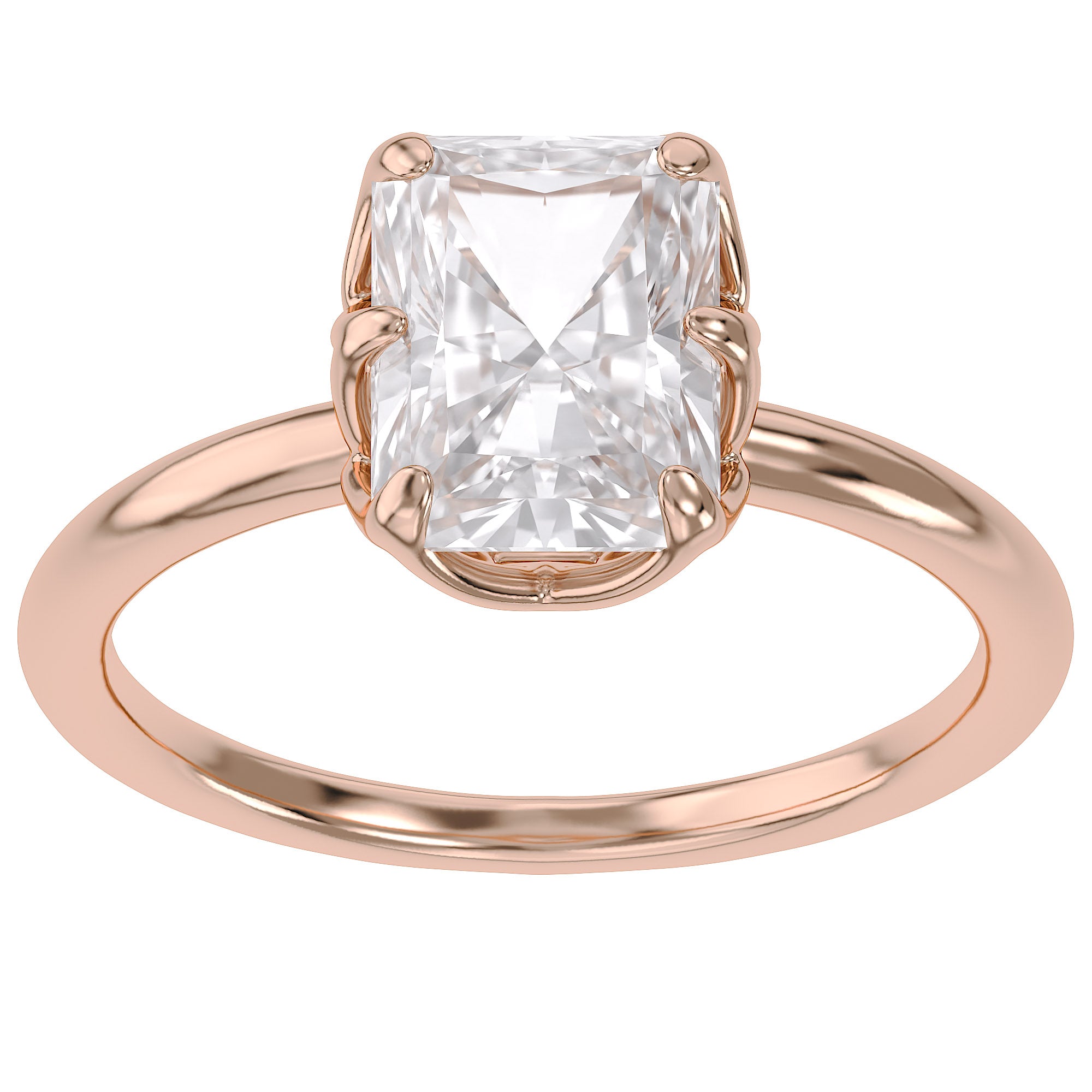 2.55 Carat Auara 6-Prong Radiant Cut Lab Grown Diamond Engagement Ring