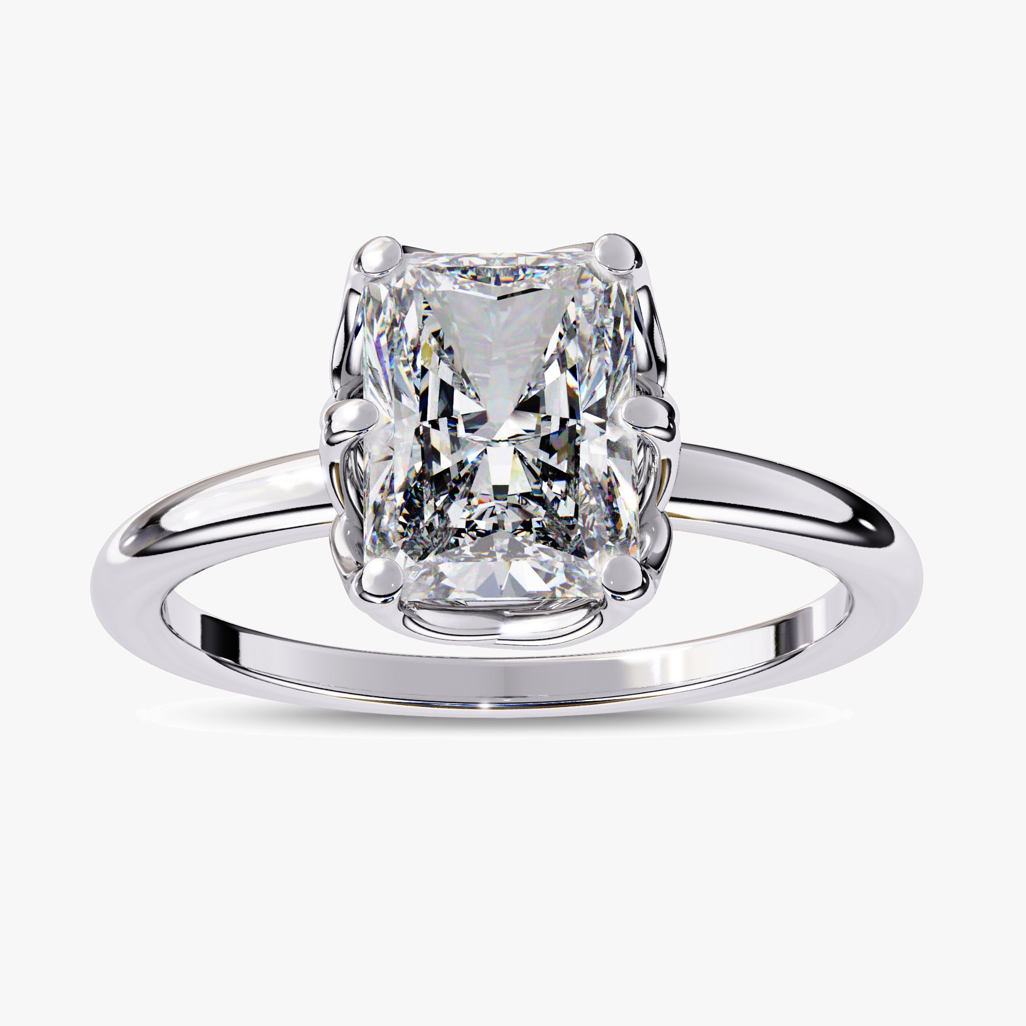 2.55 Carat  Auara 6-Prong Radiant Cut Lab Grown Diamond Engagement Ring