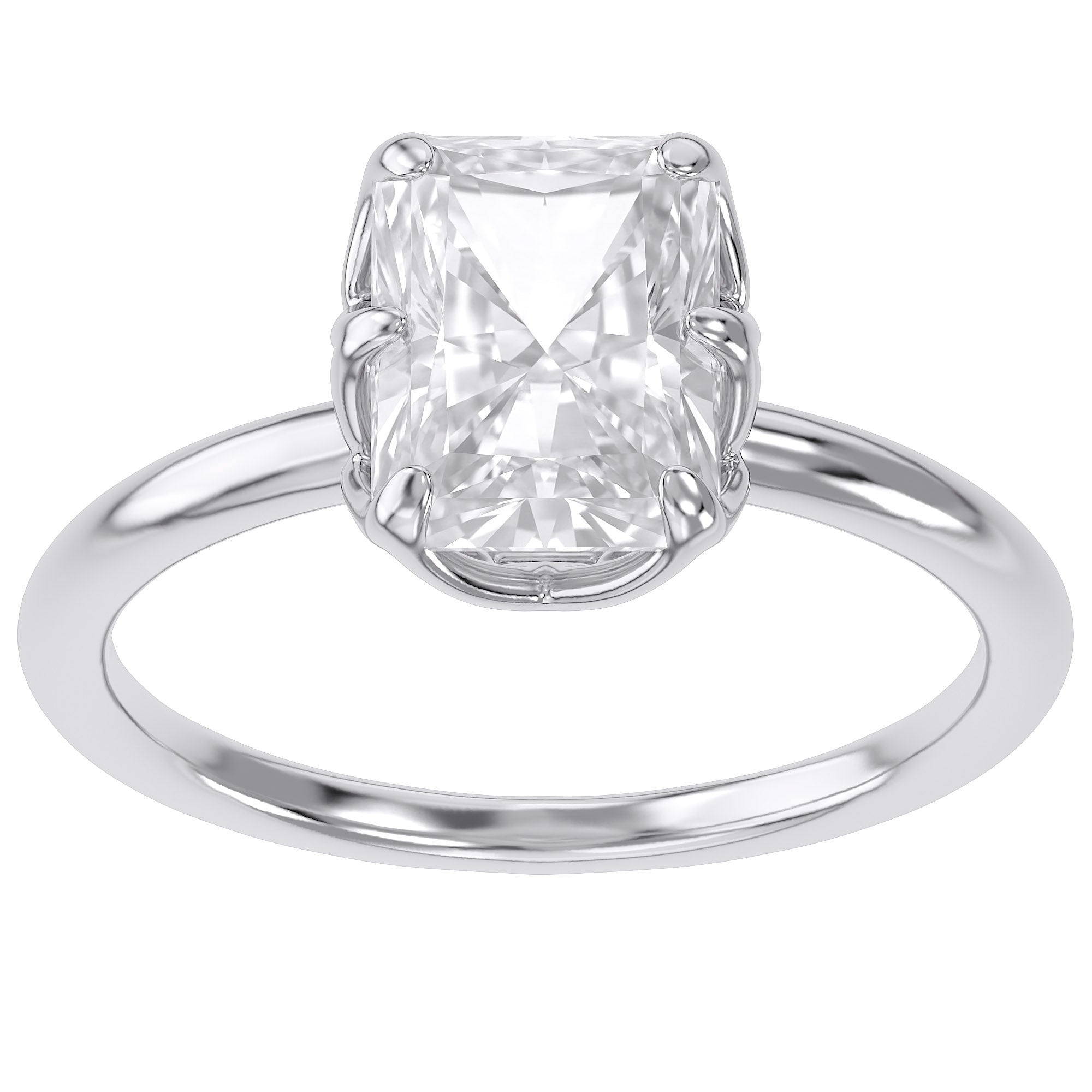 2.55 Carat Auara 6-Prong Radiant Cut Lab Grown Diamond Engagement Ring
