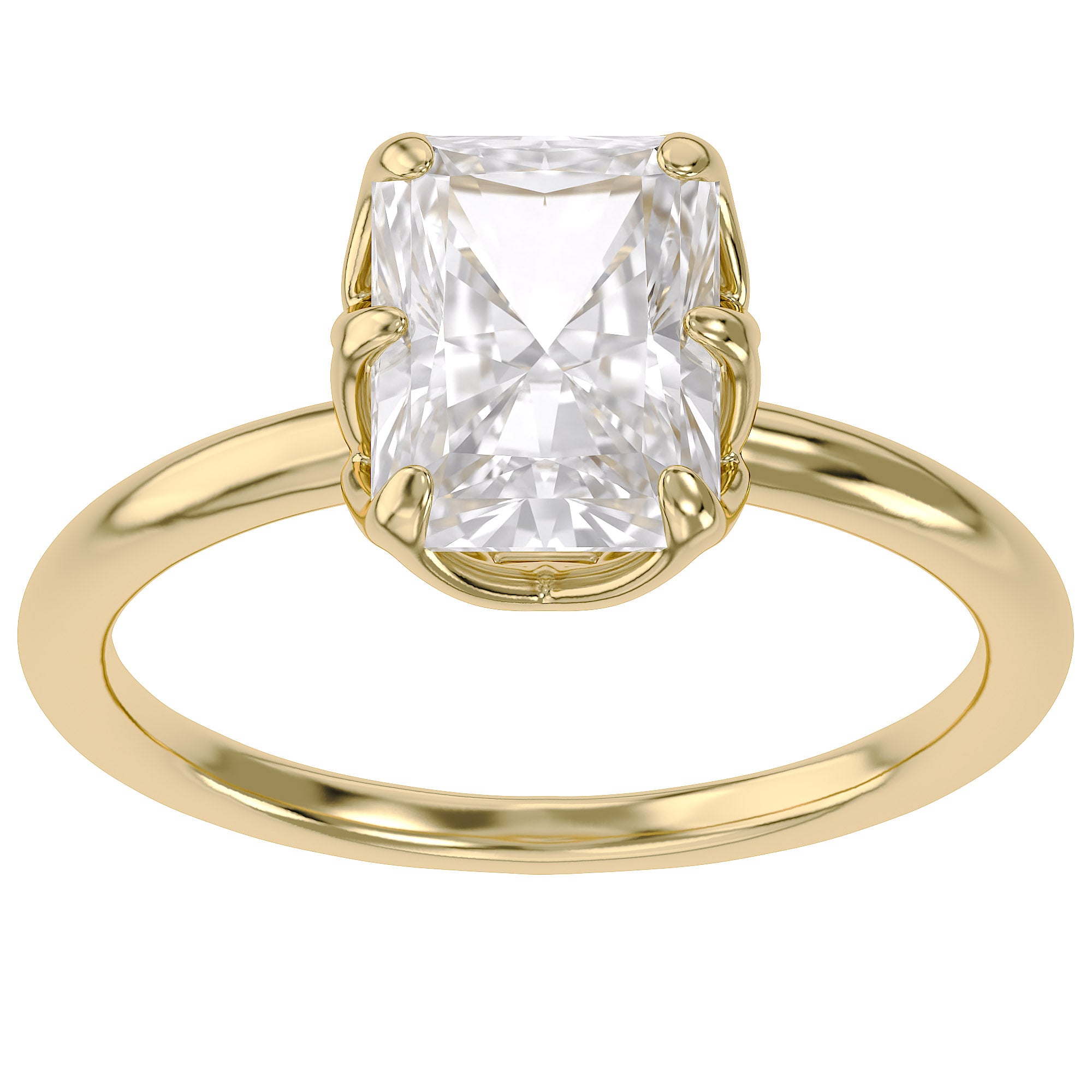 2.55 Carat Auara 6-Prong Radiant Cut Lab Grown Diamond Engagement Ring