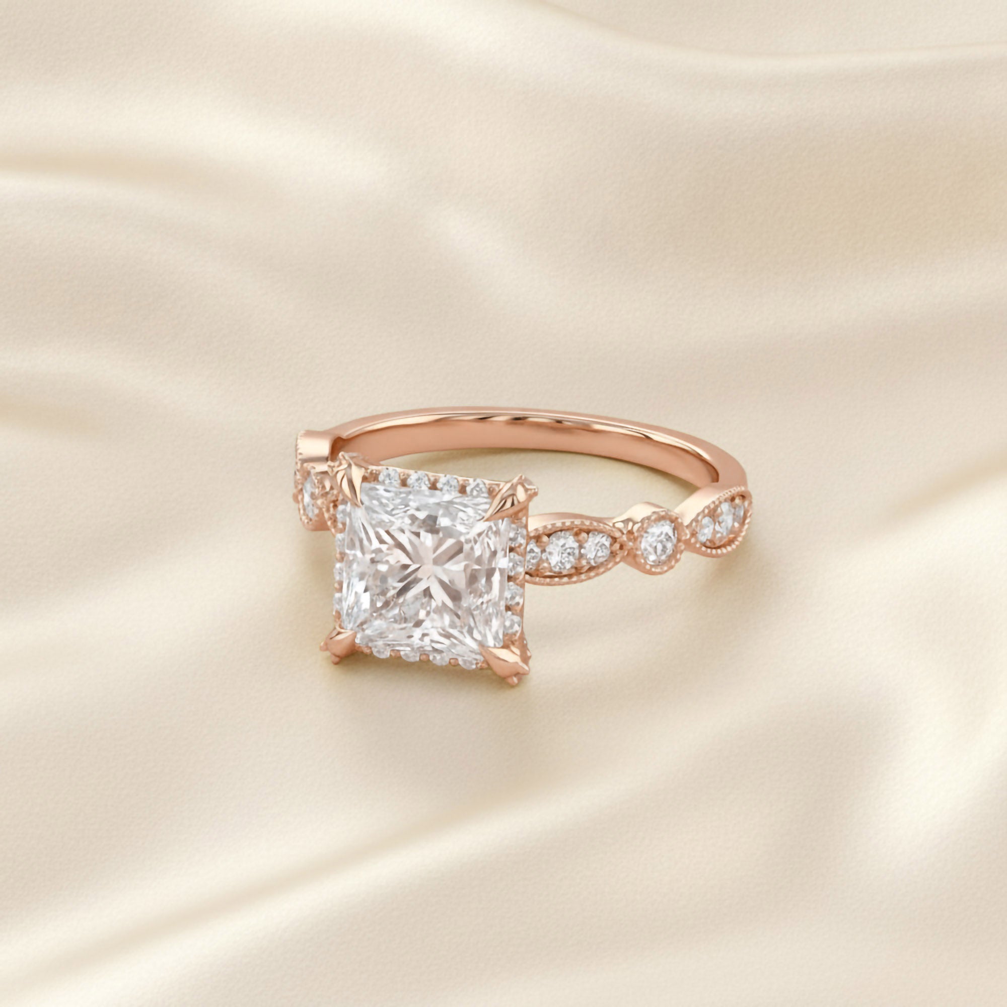 Halo Solitaire Lab Grown Diamond Engagement Ring