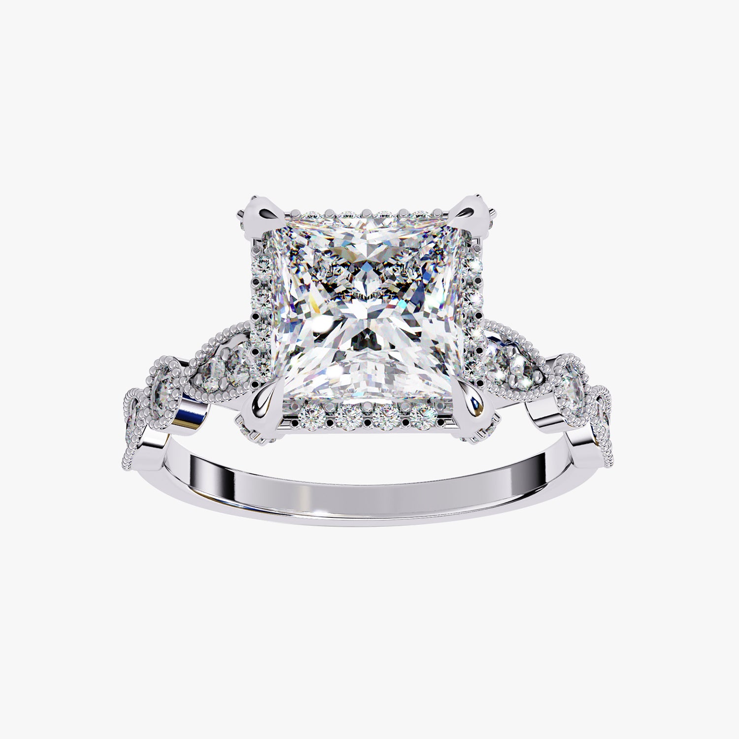 Halo Solitaire Lab Grown Diamond Engagement Ring