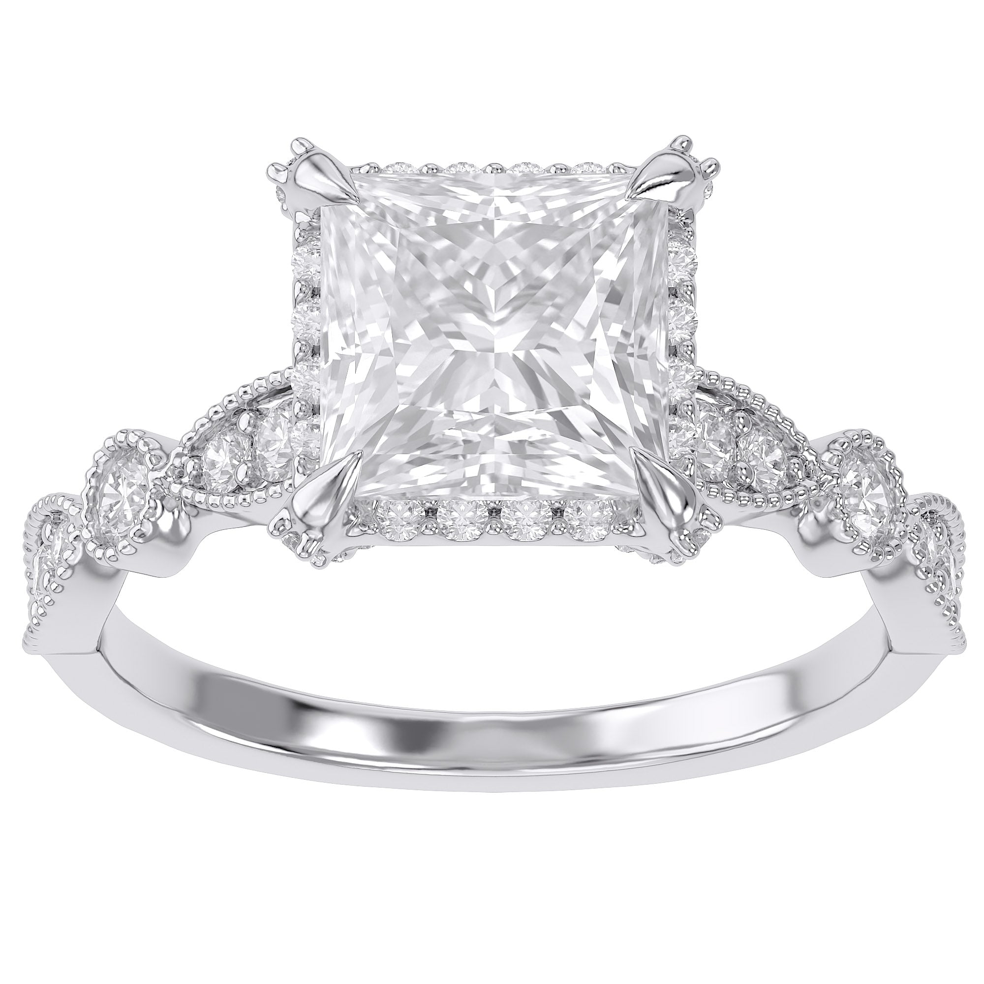 Halo Solitaire Lab Grown Diamond Engagement Ring