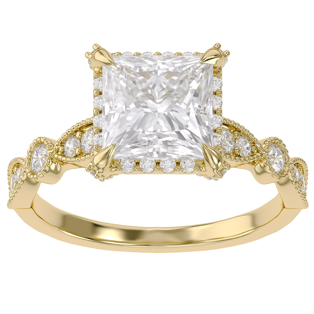 Halo Solitaire Lab Grown Diamond Engagement Ring