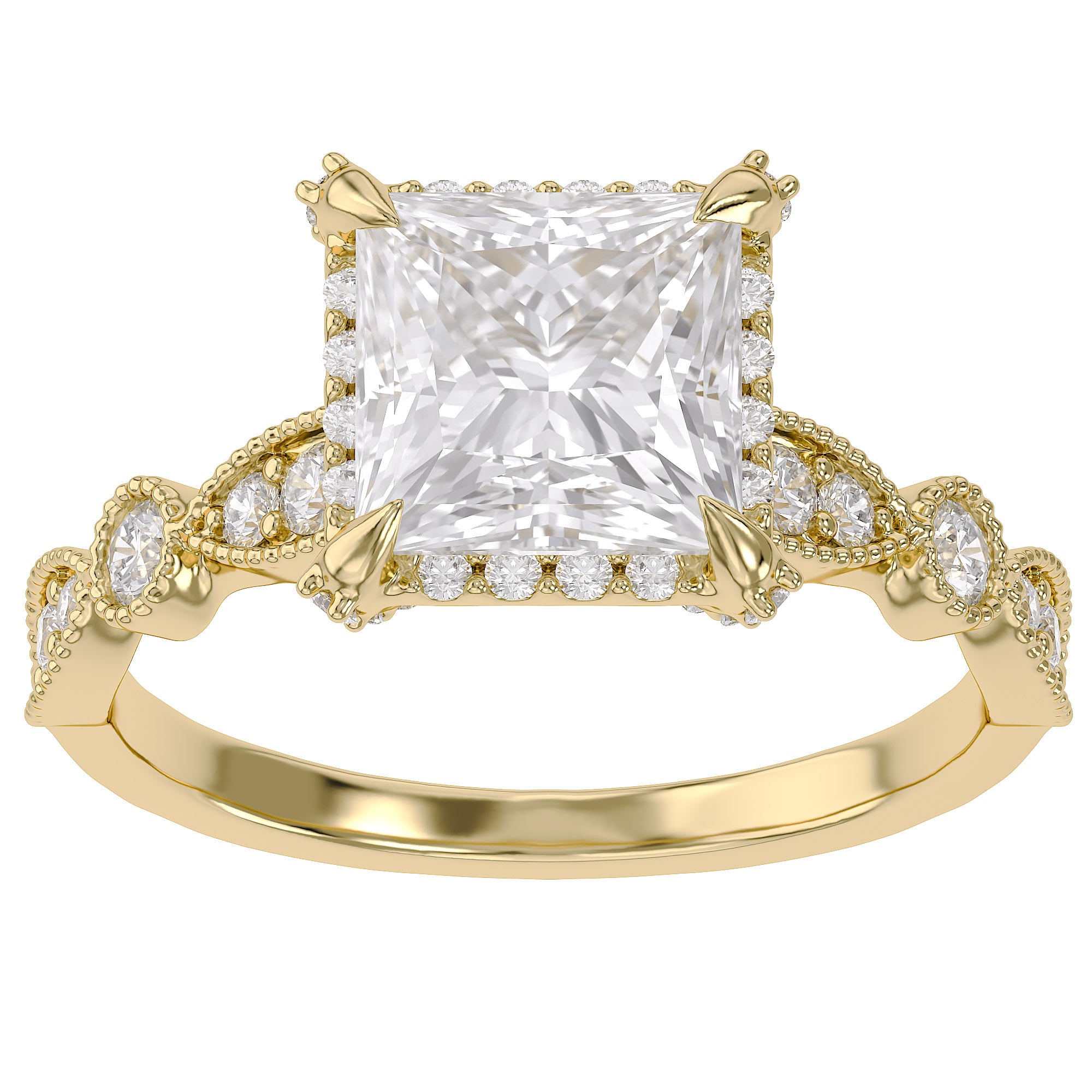 Halo Solitaire Lab Grown Diamond Engagement Ring