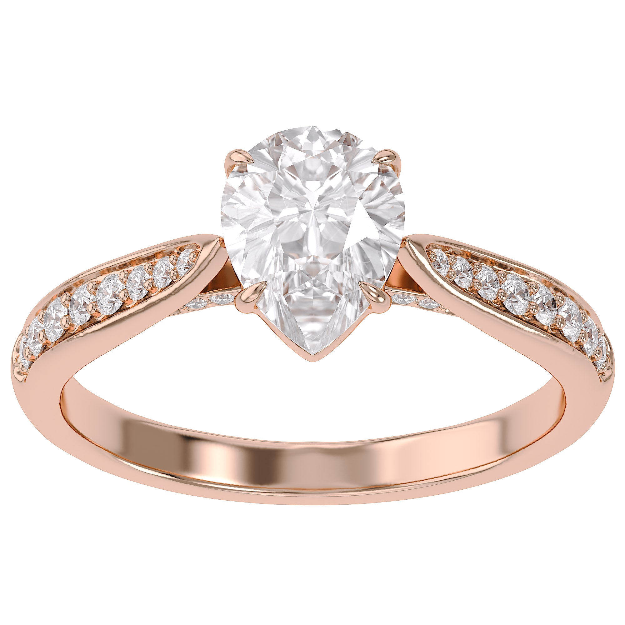 1.05 Carat Polly Pear Shape Stackable Lab Grown Diamond Engagement Ring