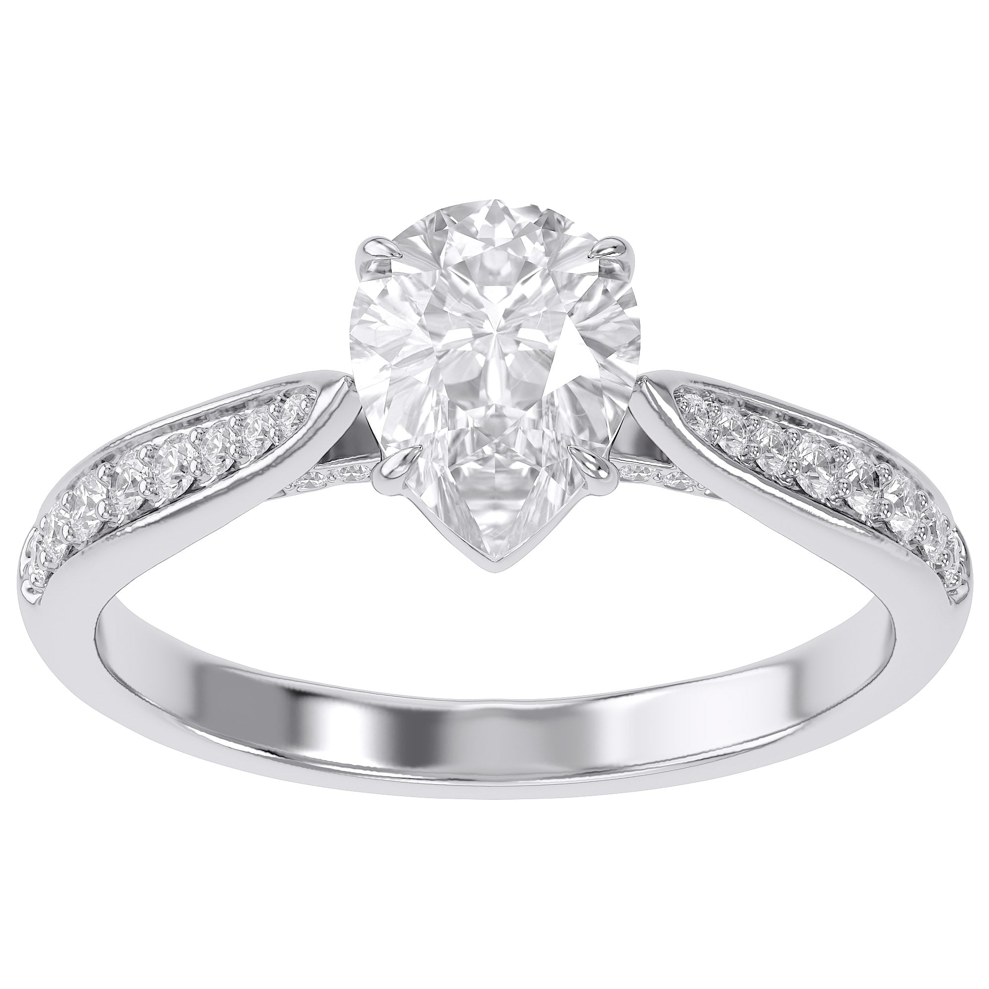 1.05 Carat Polly Pear Shape Stackable Lab Grown Diamond Engagement Ring