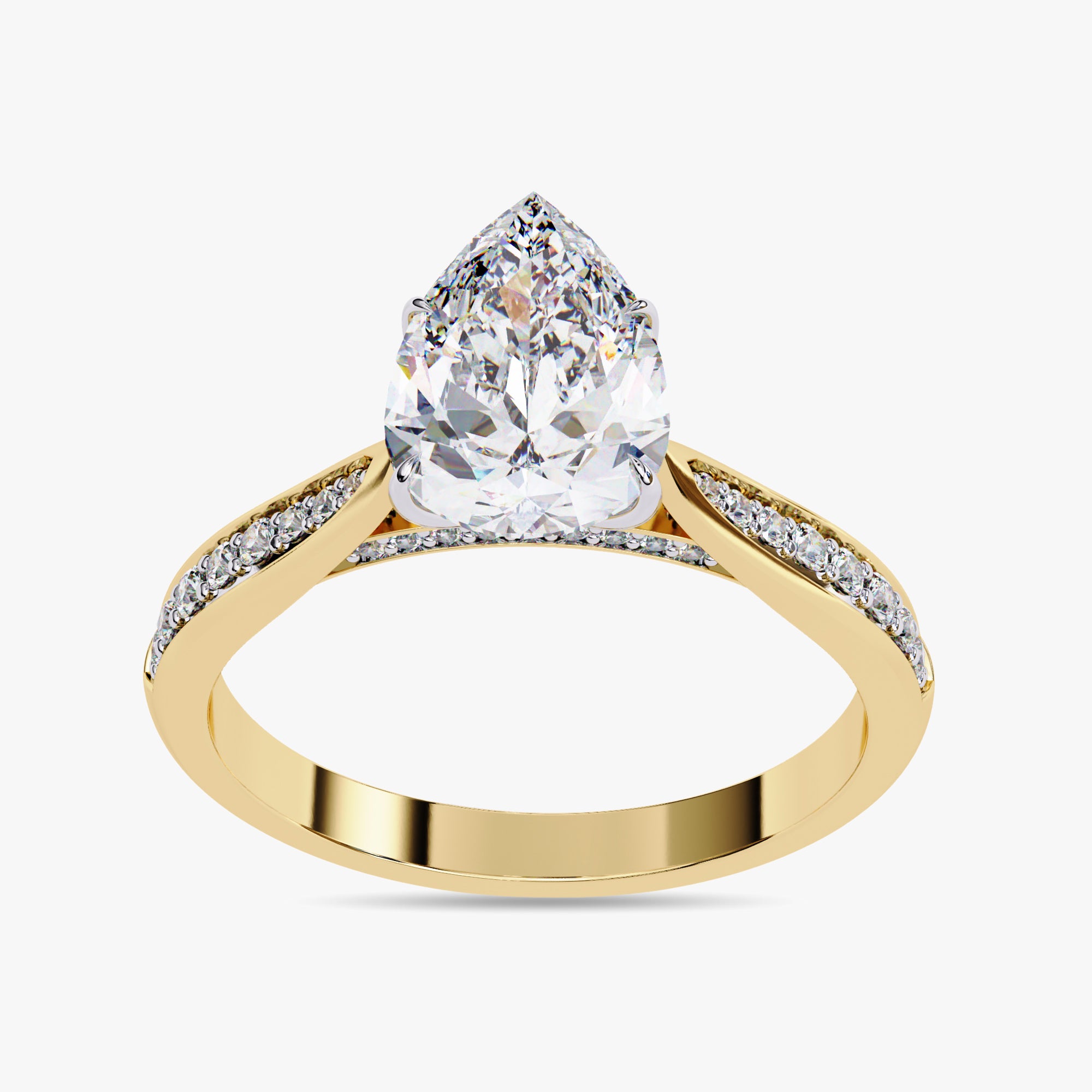 1.05 Carat Polly Pear Cut Stackable Lab Grown Diamond Engagement Ring