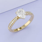 1.05 Carat Polly Pear Shape Stackable Lab Grown Diamond Engagement Ring