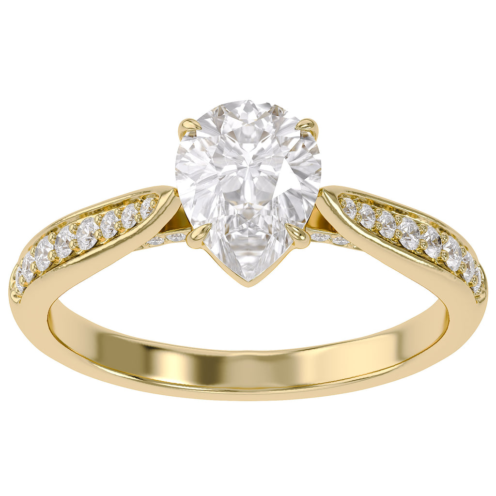 1.05 Carat Polly Pear Shape Stackable Lab Grown Diamond Engagement Ring