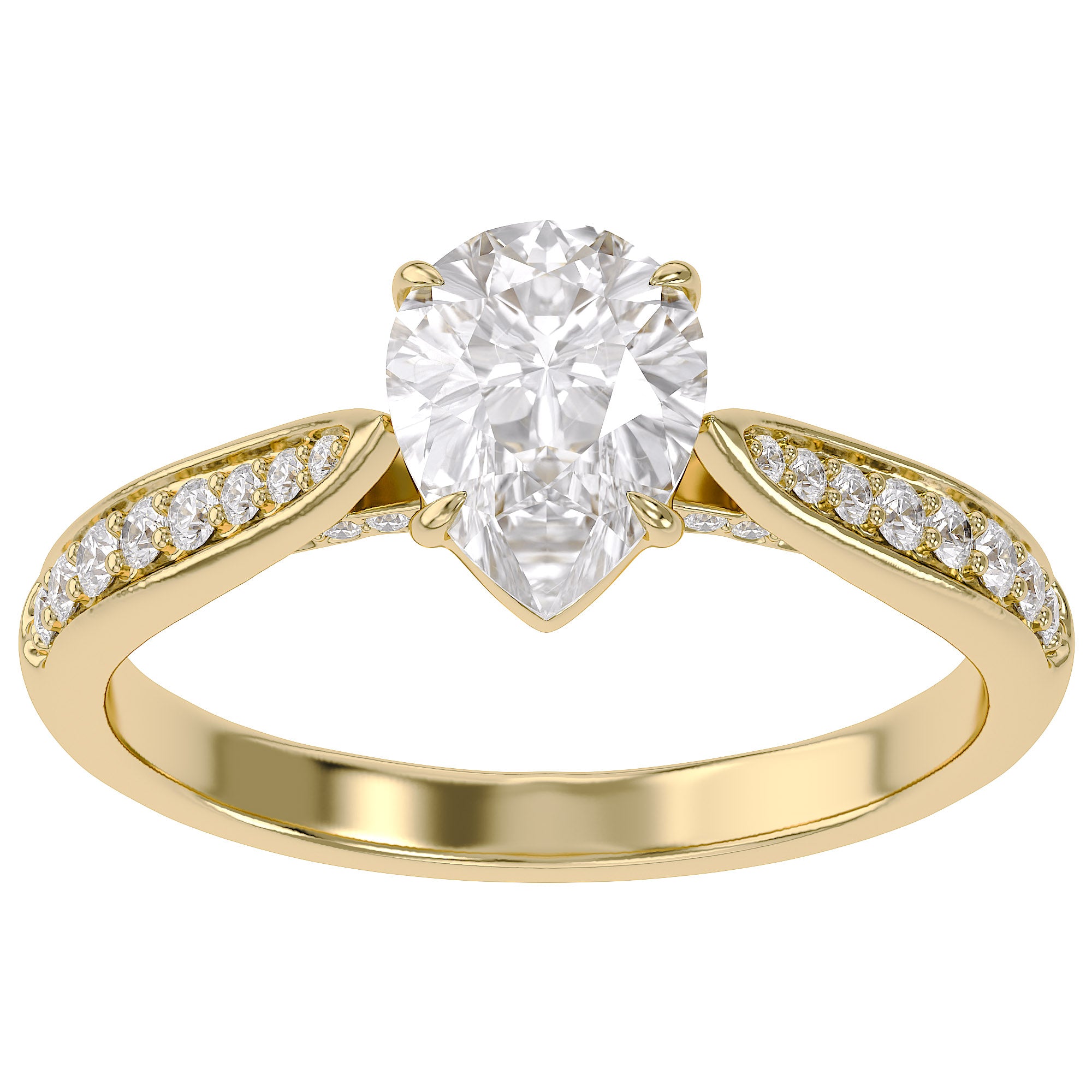 1.05 Carat Polly Pear Shape Stackable Lab Grown Diamond Engagement Ring