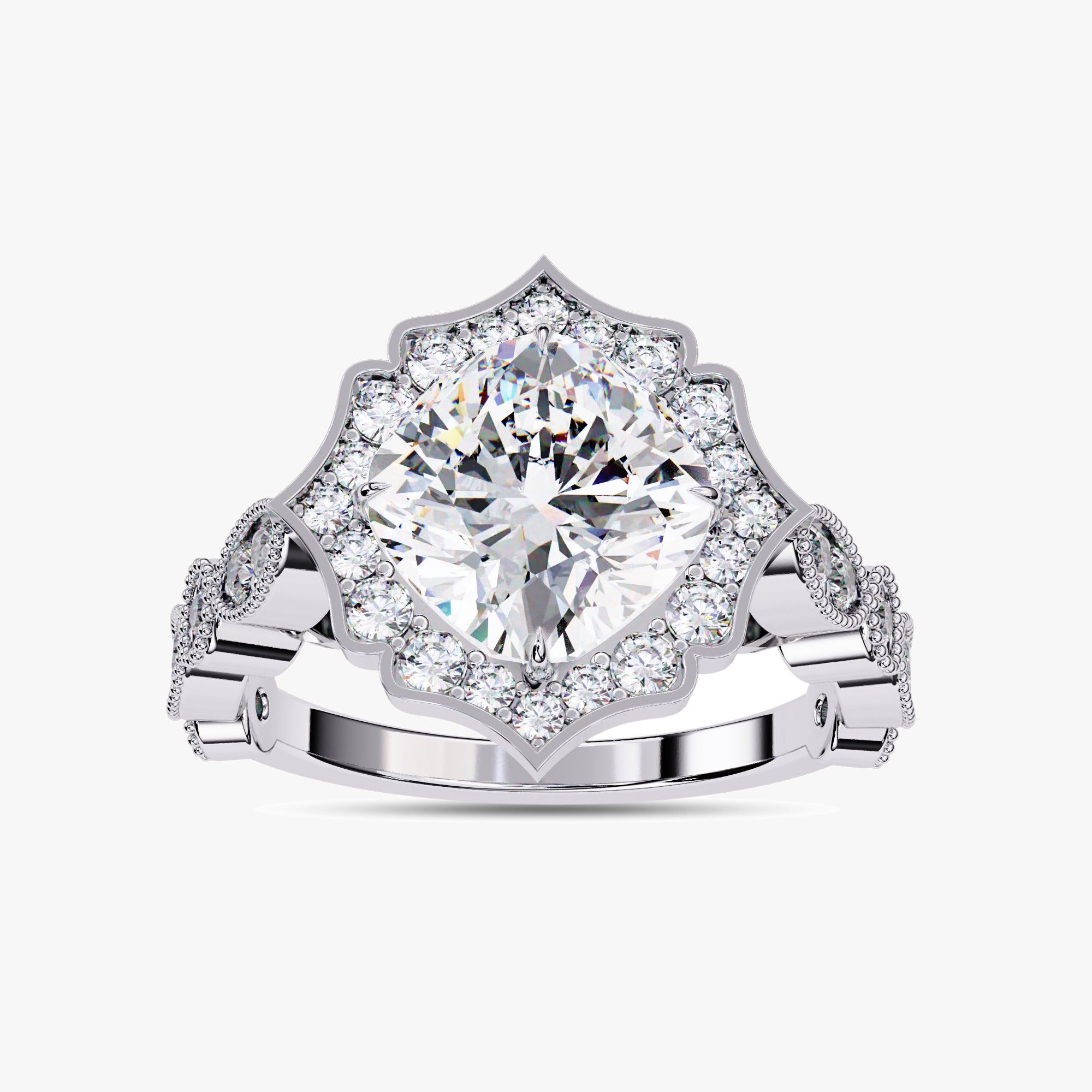 2.55 Carat Piper Floral Halo Lab Grown Diamond Engagement Ring