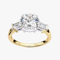 3.85 Carat Eabha Three Stone Cushion Cut Lab Grown Diamond Engagement Ring