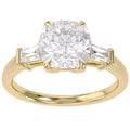 3.85 Carat Eabha Three Stone Cushion Cut Lab Grown Diamond Engagement Ring