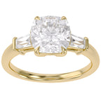 3.85 Carat Eabha Three Stone Cushion Cut Lab Grown Diamond Engagement Ring