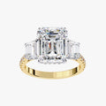 5.20 Carat Leda 3 Stone Hidden Halo Lab Grown Diamond Engagement Ring