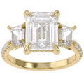 5.20 Carat Leda 3 Stone Hidden Halo Lab Grown Diamond Engagement Ring