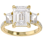 5.20 Carat Leda 3 Stone Hidden Halo Lab Grown Diamond Engagement Ring