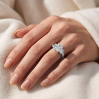 6.60 Carat  Esmarie Five Stone Radiant Cut Lab Grown Diamond Engagement Ring