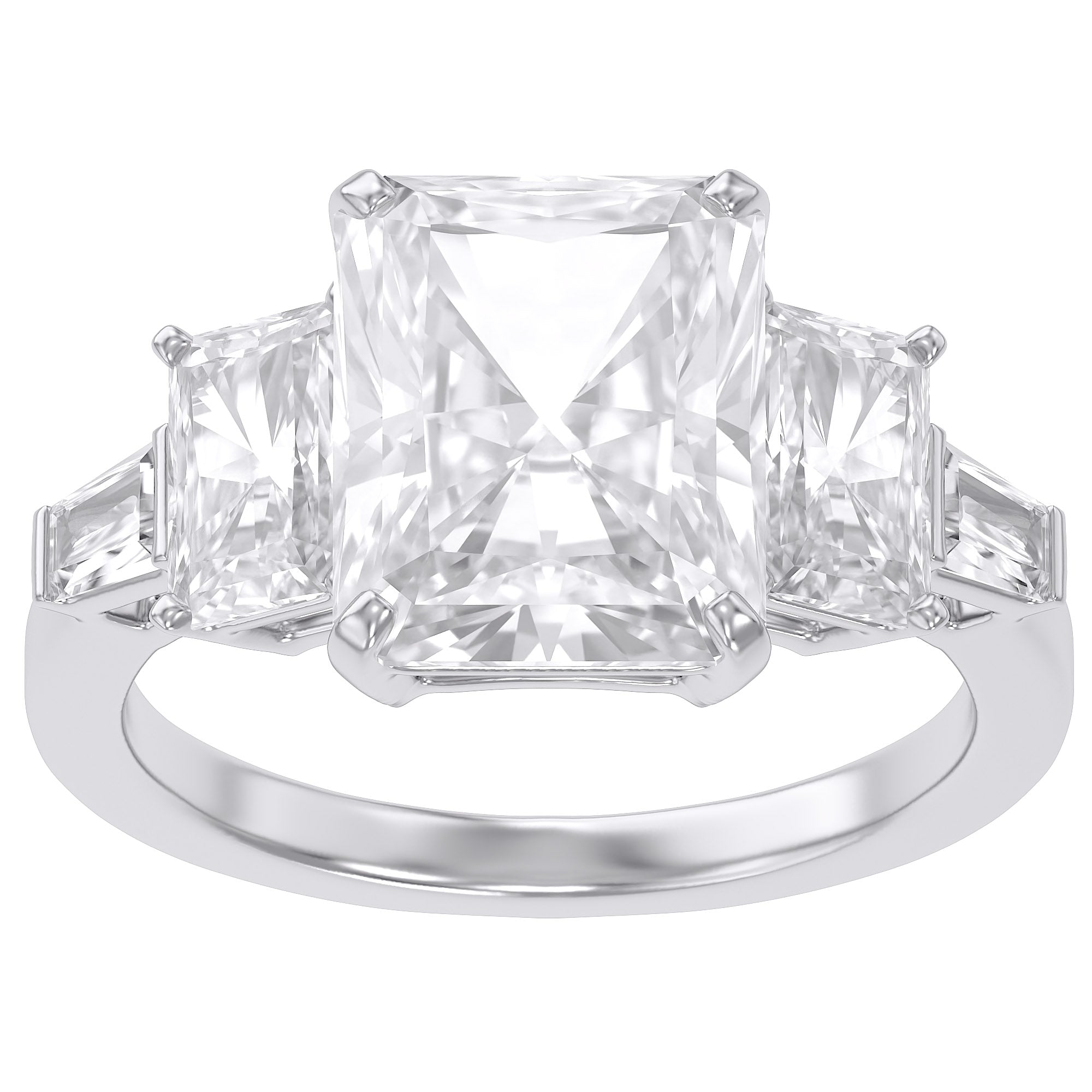 6.60 Carat  Esmarie Five Stone Radiant Cut Lab Grown Diamond Engagement Ring
