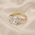 6.60 Carat  Esmarie Five Stone Radiant Cut Lab Grown Diamond Engagement Ring