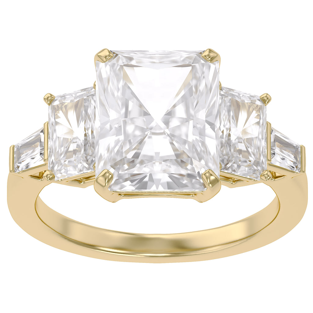 6.60 Carat  Esmarie Five Stone Radiant Cut Lab Grown Diamond Engagement Ring