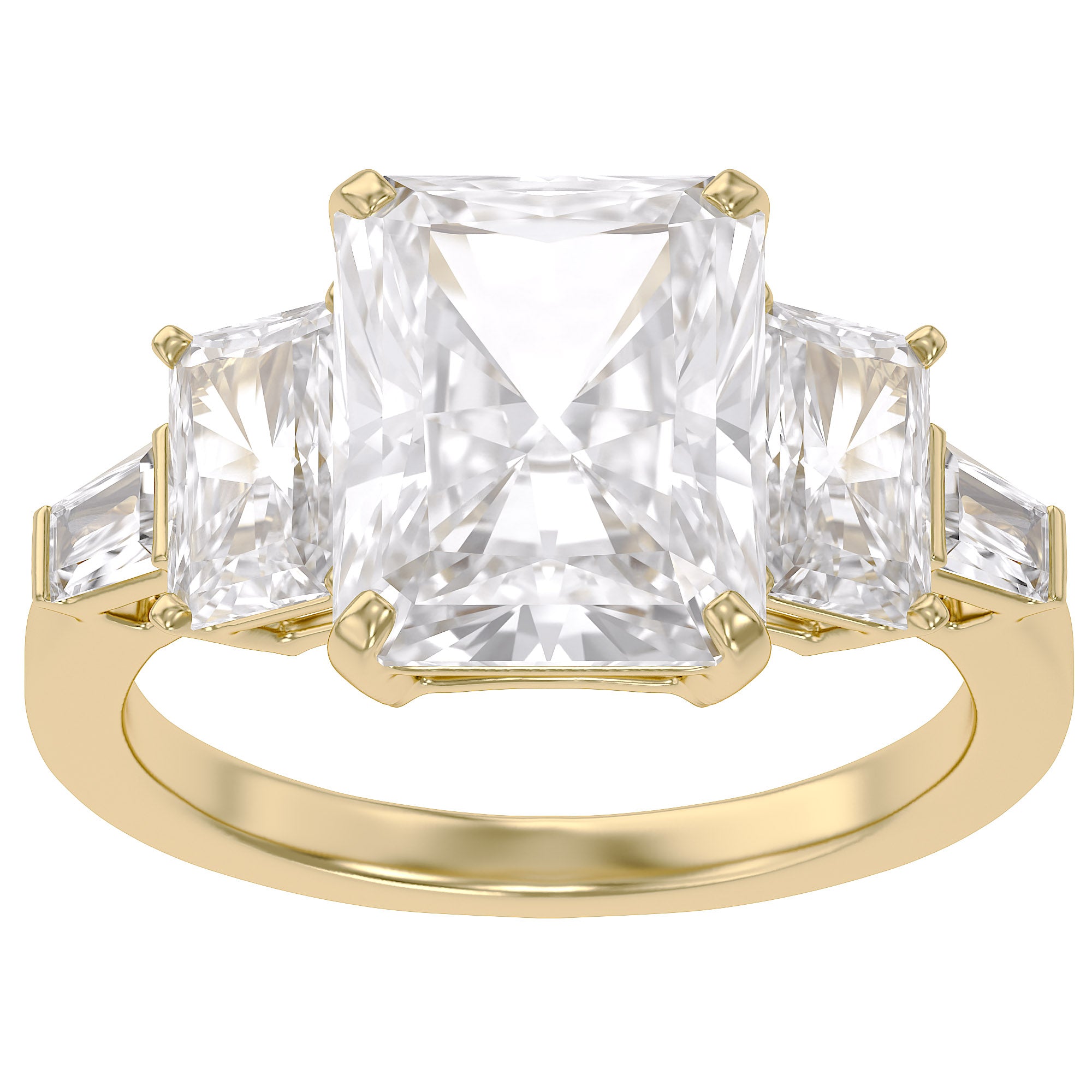 6.60 Carat  Esmarie Five Stone Radiant Cut Lab Grown Diamond Engagement Ring