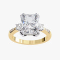 3.95 Carat Elisabeth 3 Stone Hidden Halo Lab Grown Diamond Engagement Ring