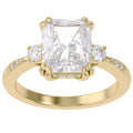 3.95 Carat Elisabeth 3 Stone Hidden Halo Lab Grown Diamond Engagement Ring