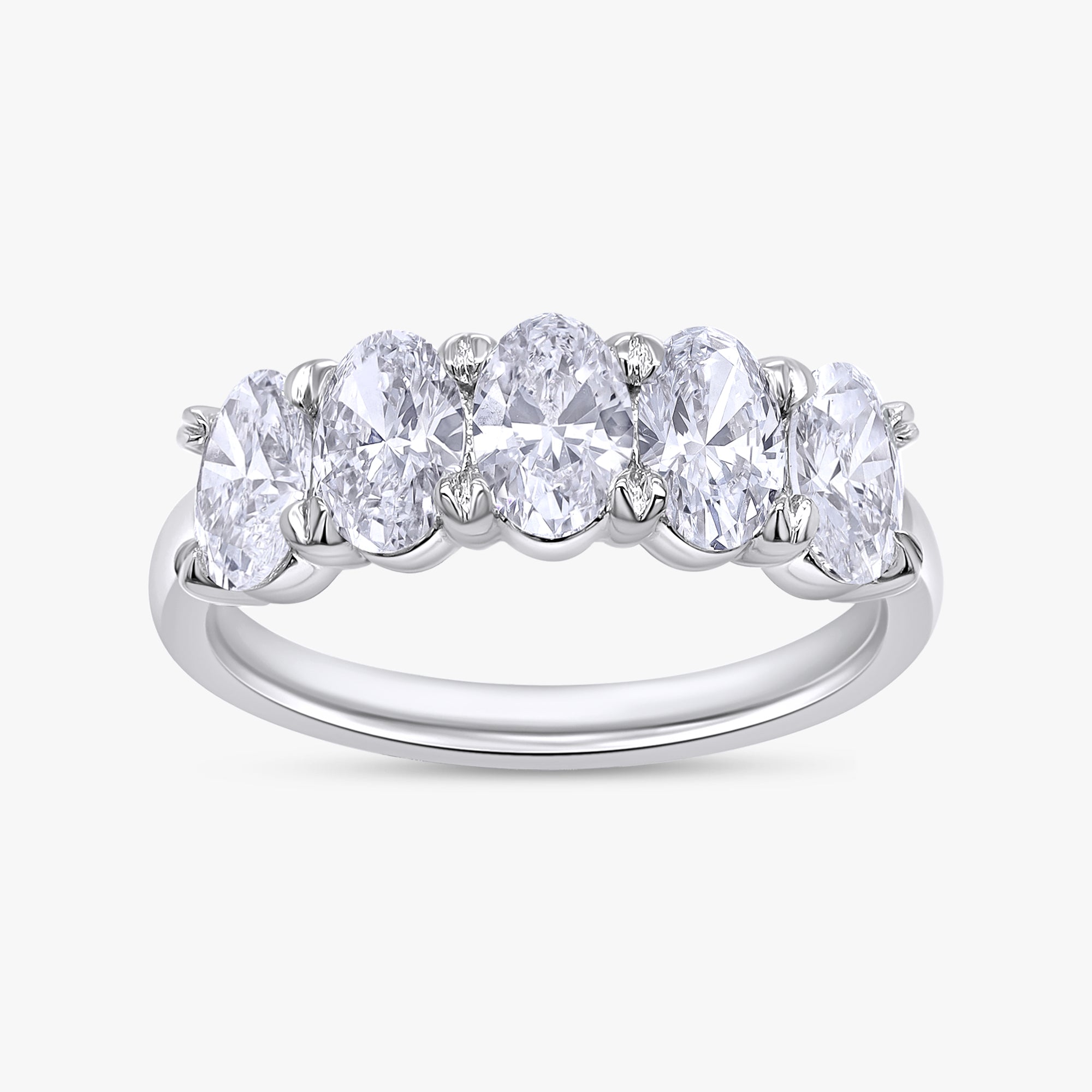 2.00 Carat Oval Cut Lab Grown Diamond 5-Stone Engagement Ring