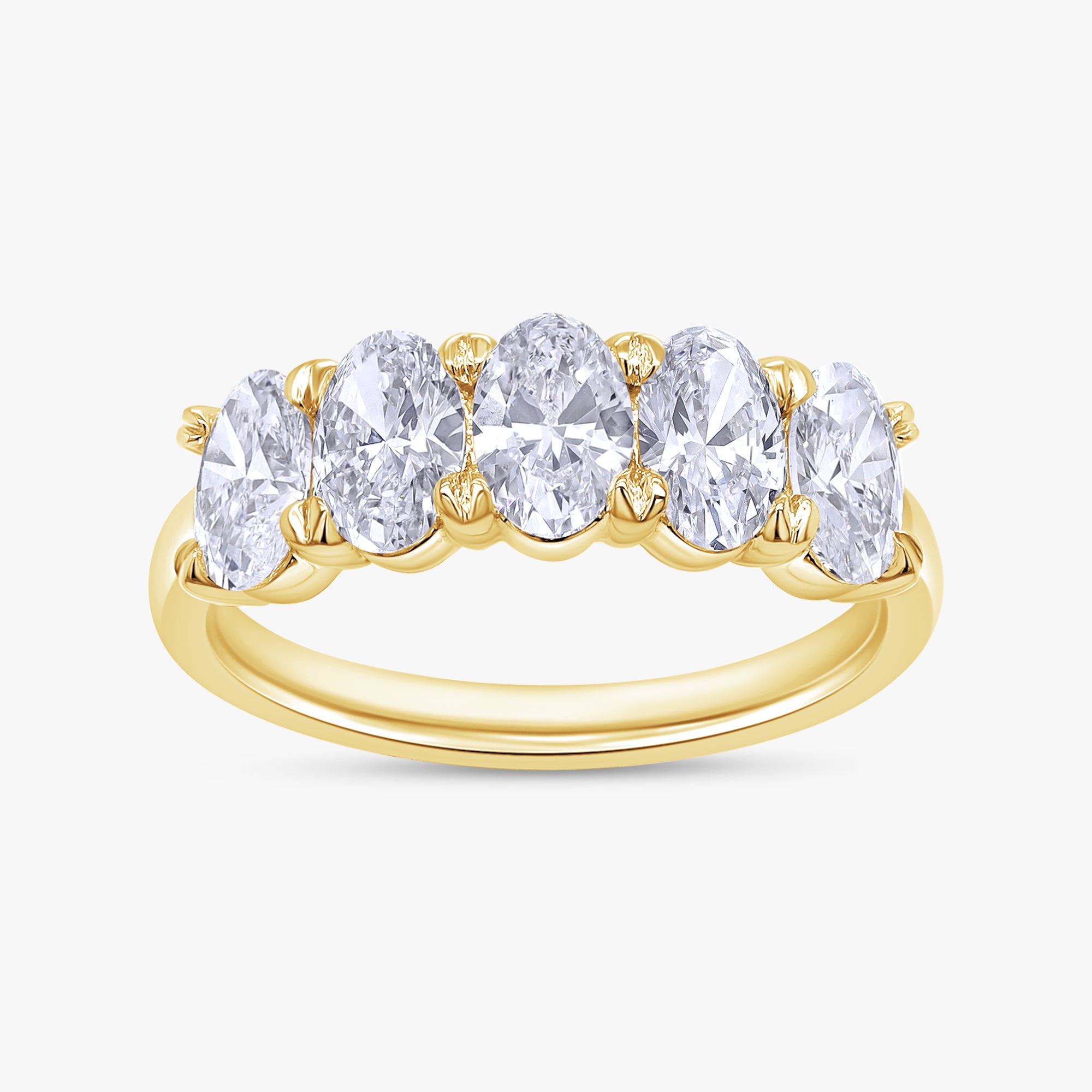 2.00 Carat Oval Cut Lab Grown Diamond 5-Stone Engagement Ring