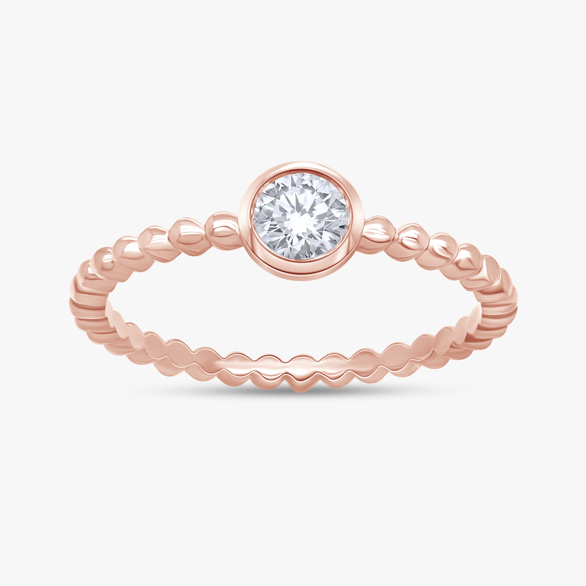 Round Shape 0.25 Carat Lab Grown Diamond Solitaire Rings