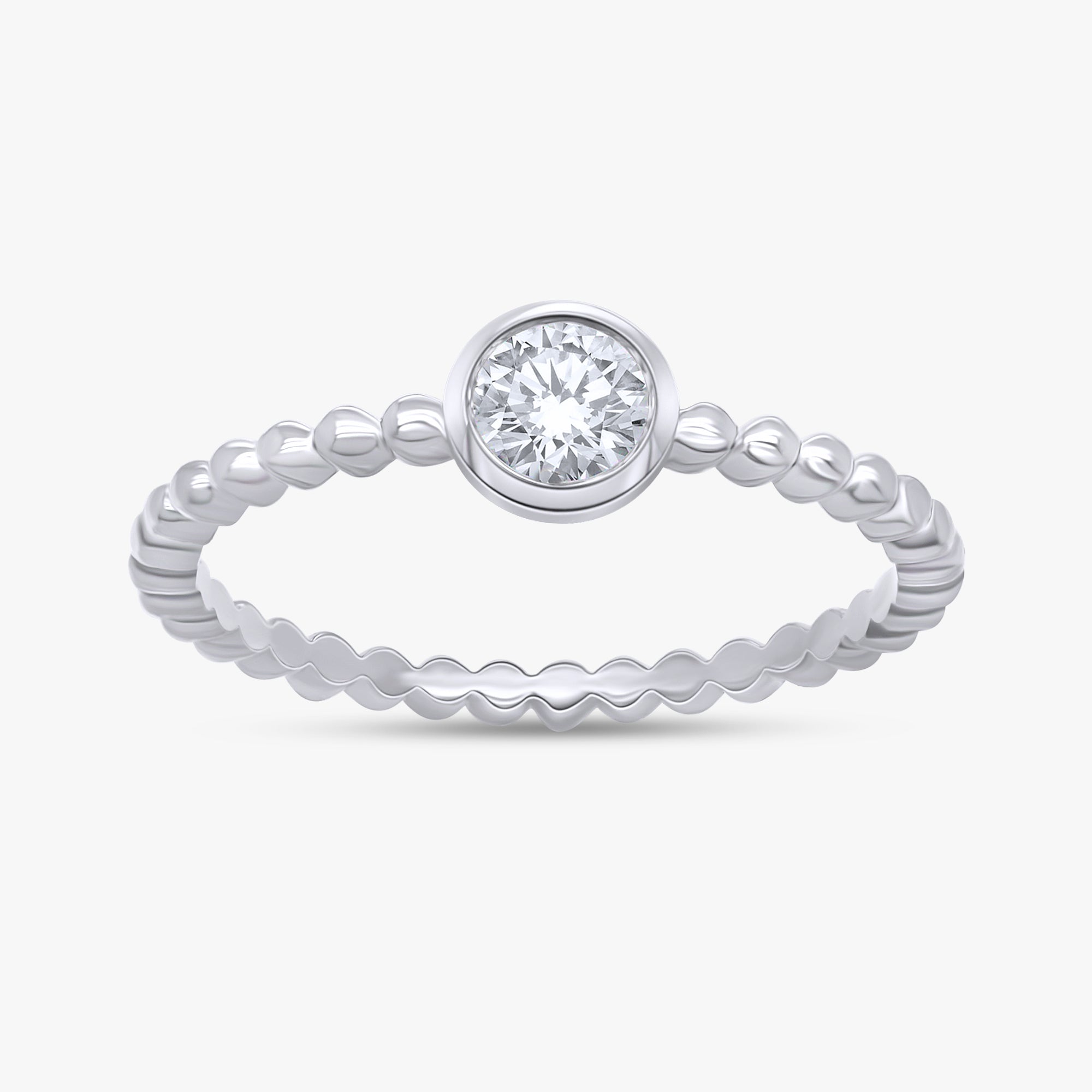Round Shape 0.25 Carat Lab Grown Diamond Solitaire Rings